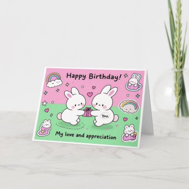 Carte De Remerciements Mon amour et ma gratitude pour vous à l'occasion d (Devant)