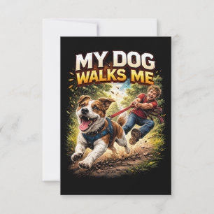 Carte De Remerciements Mon chien me promène