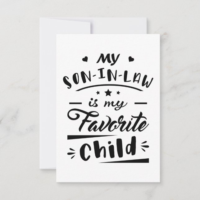 Carte De Remerciements Mon gendre est mon enfant préféré (Devant)