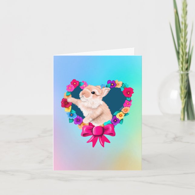 Carte De Remerciements Mon lapin Valentine (Devant)