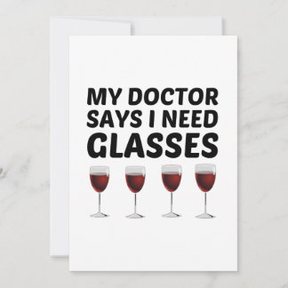 CARTE DE REMERCIEMENTS MON MÉDECIN DIT QUE J'AI BESOIN DE LUNETTES