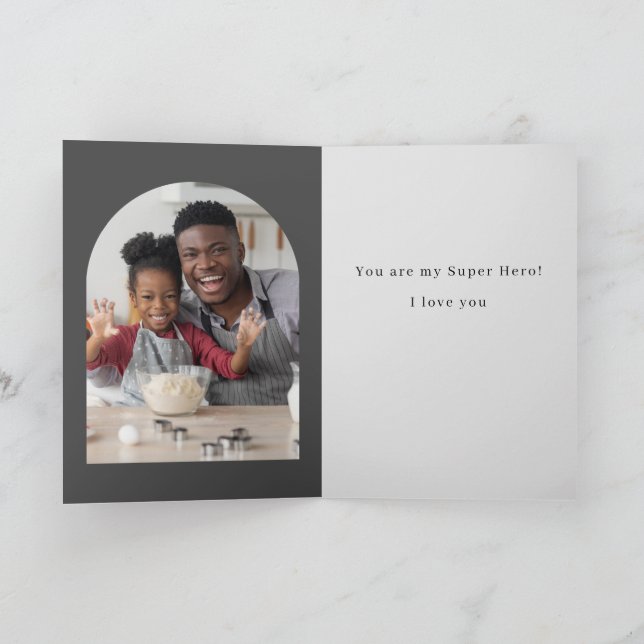 Carte De Remerciements Mon père, ma Fête des pères de super héros (Intérieur)