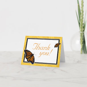 Carte De Remerciements Monarch Butterfly Custom Yellow Thank You Cards