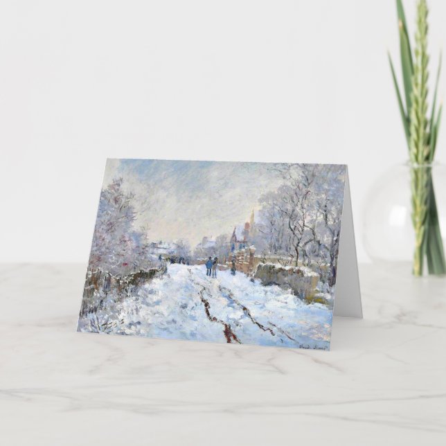 Carte De Remerciements Monet - Scène de neige à Argenteuil, (Devant)