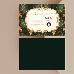 Carte De Remerciements Monogramme Art déco vintage