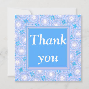 Carte De Remerciements Monogramme Cercles bleu électrique motif