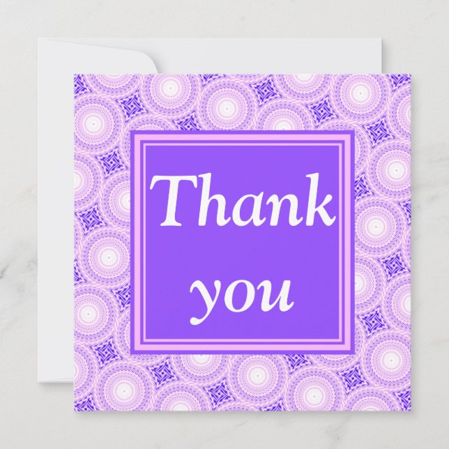 Carte De Remerciements Monogramme cercles violets motif (Devant)