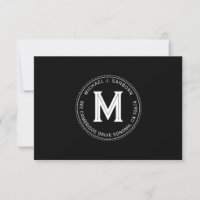 Monogramme de Guy Personnalisé moderne noir blanc