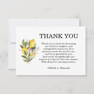Carte De Remerciements Monogramme de mariage élégant à motif floral rose 