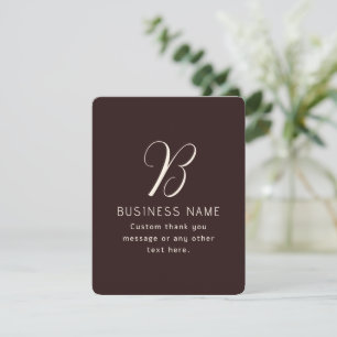 Carte De Remerciements Monogramme de nom d'entreprise élégant moderne M