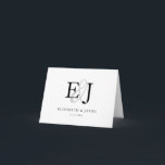 Carte De Remerciements Monogramme Élégant de Couple avec Esperluette pour<br><div class="desc">Carte de Remerciement de Mariage avec Monogramme Élégant de Couple et Esperluette</div>
