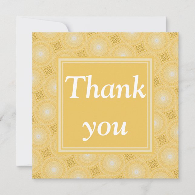 Carte De Remerciements Monogramme jaune cercles motif (Devant)