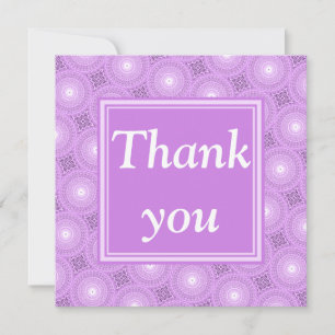 Carte De Remerciements Monogramme lilas cercles pourpres motif