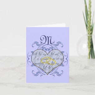 Carte De Remerciements Monogramme Mariage Vow Heart