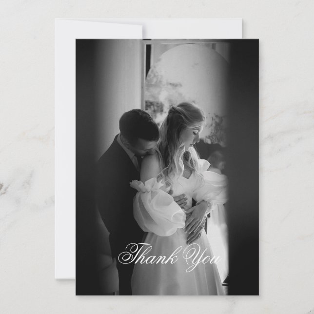 Carte De Remerciements Monogramme minimaliste moderne (Devant)