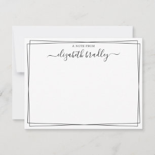 Carte De Remerciements Monogramme Signature Girly Script Du Bureau De