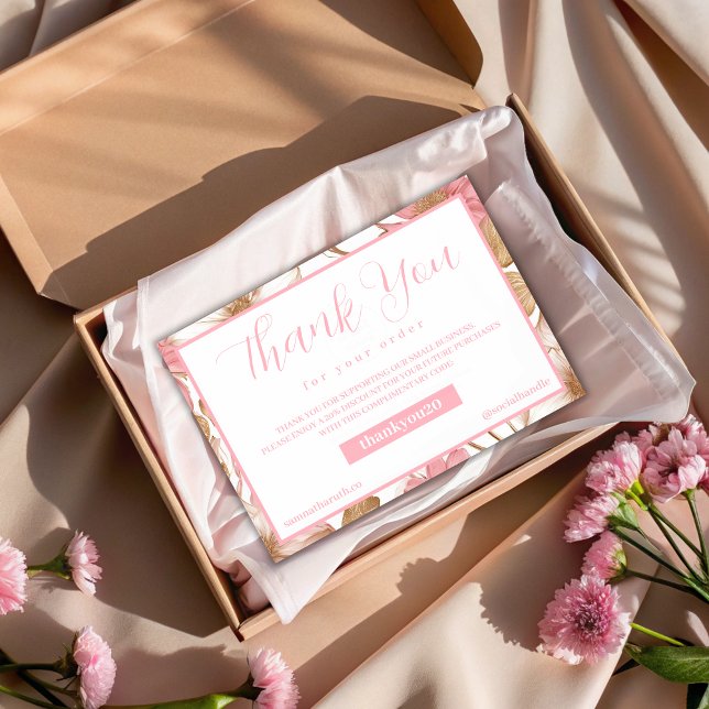 Carte De Remerciements Monogramme végétal de luxe (Créateur téléchargé)