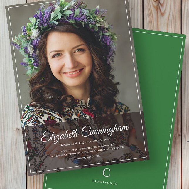 Carte De Remerciements Monographie funéraire Monographie classique modern (Créateur téléchargé)