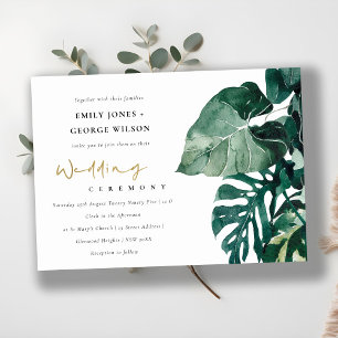 Carte De Remerciements Monstera tropicale Feuillage vert Mariage Invitati