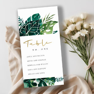Carte De Remerciements Monstère tropicale Sièges feuillus Numéro du table