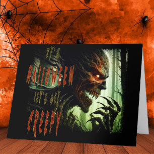 Carte De Remerciements Monstre de bois d'horreur déplaisant, démon ou gho