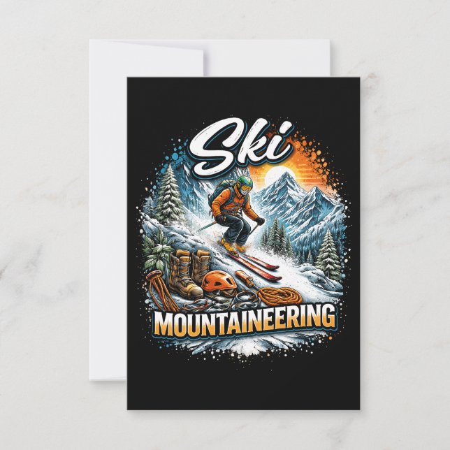Carte De Remerciements Montagne skiable (Devant)