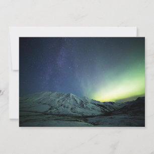 Carte De Remerciements Montagnes   Aurora Borealis & Milky Way Alaska