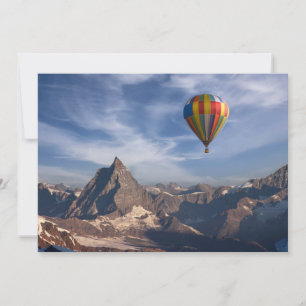 Carte De Remerciements Montagnes Balloon à air chaud Matterhorn Alpes s