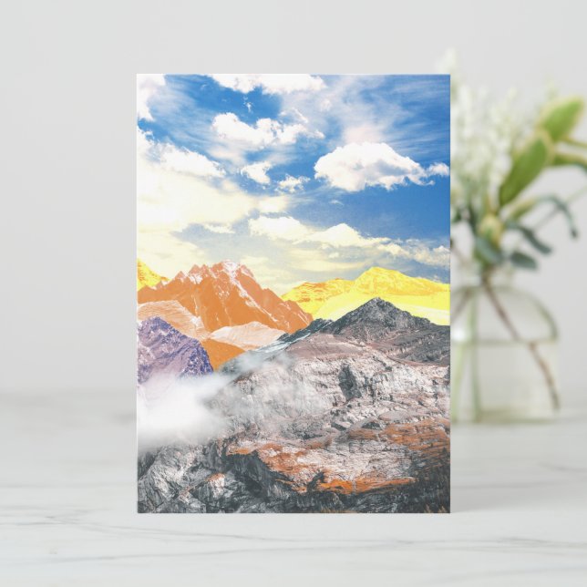 Carte De Remerciements Montagnes (montage photo) 1 (Debout devant)