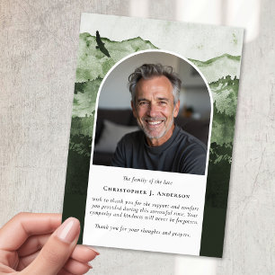 Carte De Remerciements Montagnes Nature Photo Sympathy Funeral Memorial