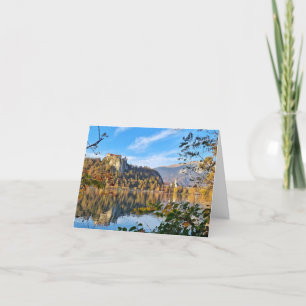 Carte De Remerciements Montagnes pittoresques à l'automne sur un lac