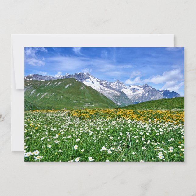 Carte De Remerciements Montagnes | Swiss Alps Valley Spring (Devant)