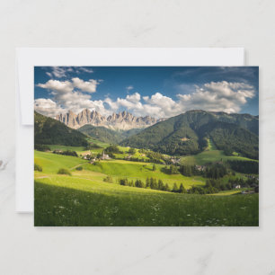 Carte De Remerciements Montagnes Vallée de Funes, Dolomites, Italie