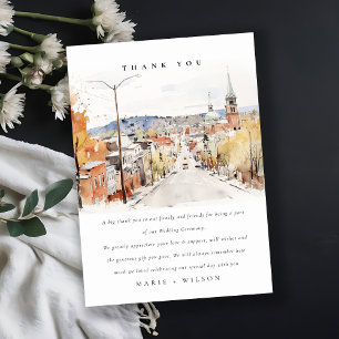Carte De Remerciements Montpelier City Scape Vermont Watercolor Mariage