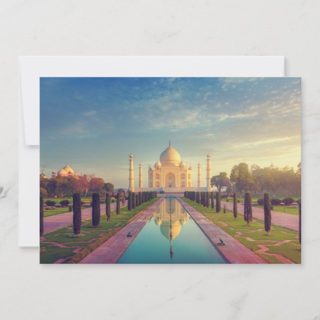 Carte De Remerciements Monuments | Couleurs du Taj Mahal (Devant)