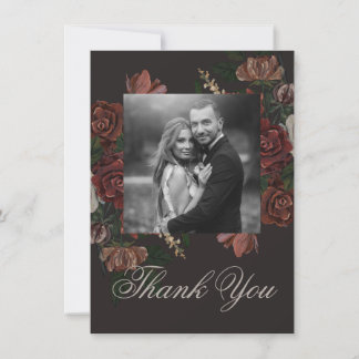 Carte De Remerciements Moody Floral Wedding Thank You Card