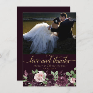 Carte De Remerciements Moody Passion   Vin violet spectaculaire photo flo