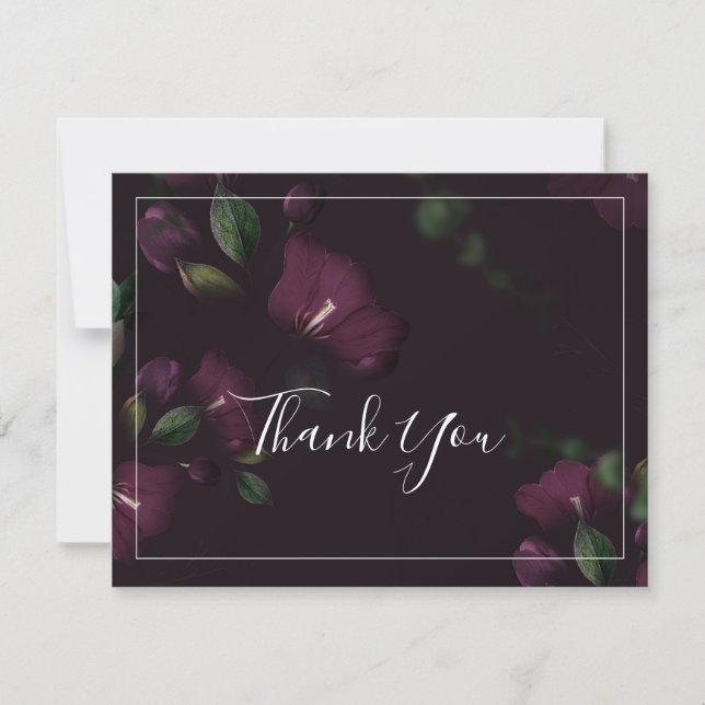 Carte De Remerciements Moody Purple Blooms Motif (Devant)