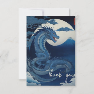 Carte De Remerciements Moonlit Dragon of Fuji Thank You Card