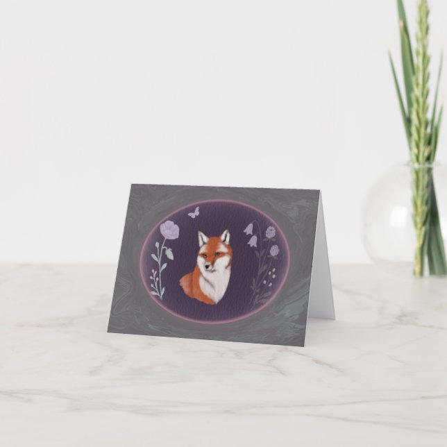 Carte De Remerciements Moonlit Woodland Fox Small Greeting Card (Devant)