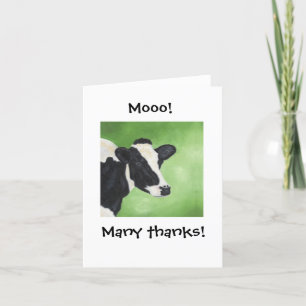 Carte De Remerciements Mooo! Cow Thank You Notecard