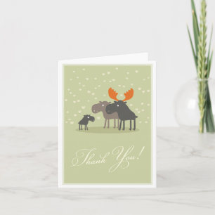 Carte De Remerciements Moose Deer Family Baby Shower Thank You Card