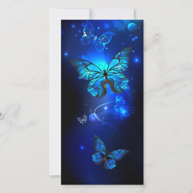 Carte De Remerciements Morpho Butterfly in the Dark Background (Devant)