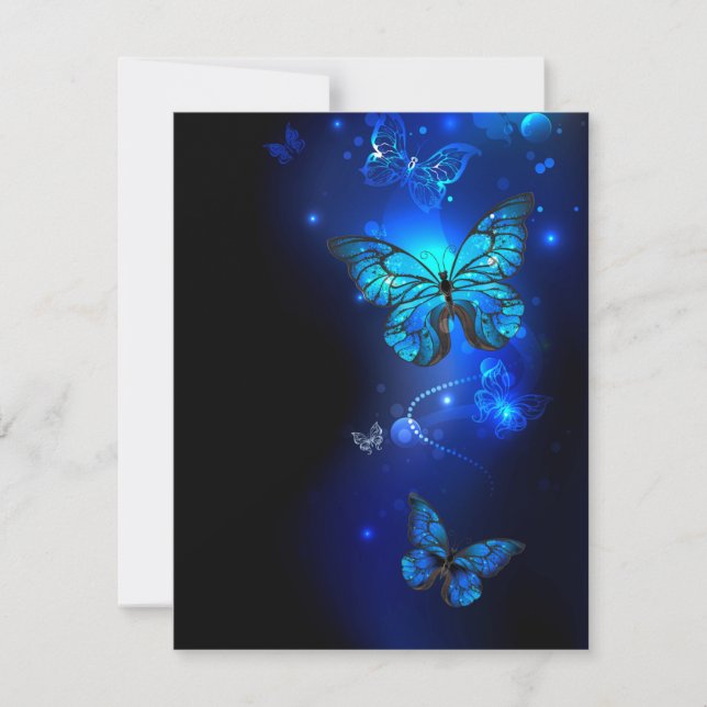 Carte De Remerciements Morpho Butterfly in the Dark Background (Devant)