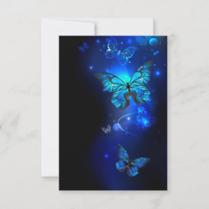 Carte De Remerciements Morpho Butterfly in the Dark Background