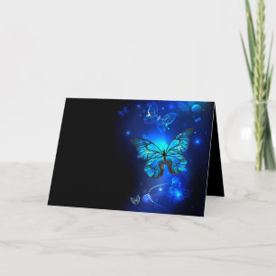 Carte De Remerciements Morpho Butterfly in the Dark Background