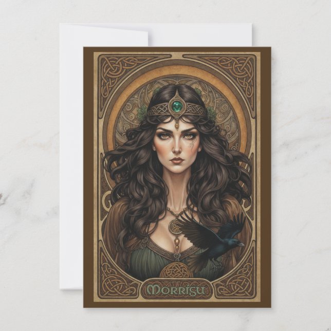 Carte De Remerciements Morrígu Celtic Goddess Art Flat Thank You Card (Devant)