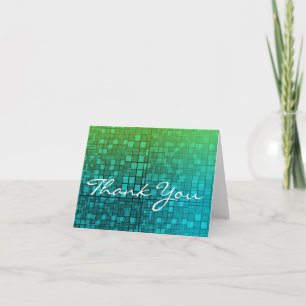 Carte de remerciements Mosaic bleu vert