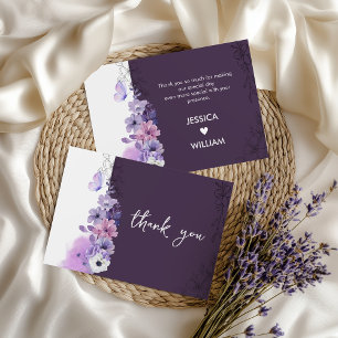 Carte De Remerciements Mot de remerciement élégant violet