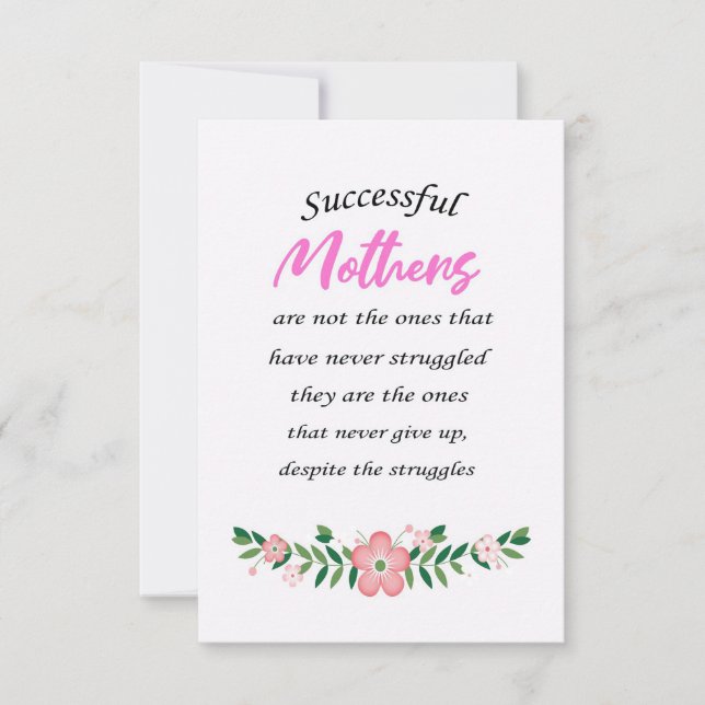 Carte De Remerciements Mother Gift Successful Mothers Are Not The Ones (Devant)